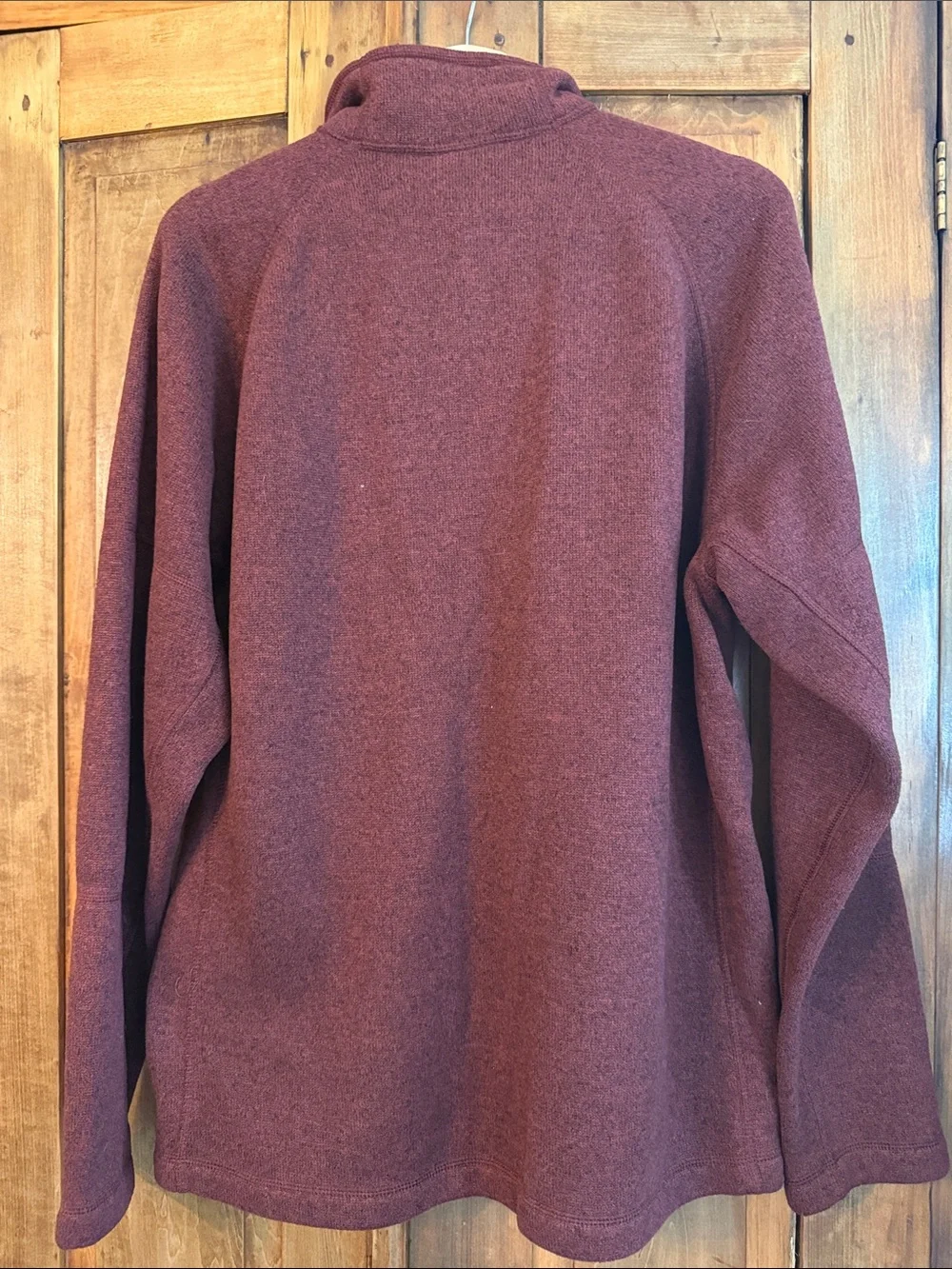 The North Face Men's Zip-Up Knit & Fleece Jacket Heathered Burgundy Athleisure